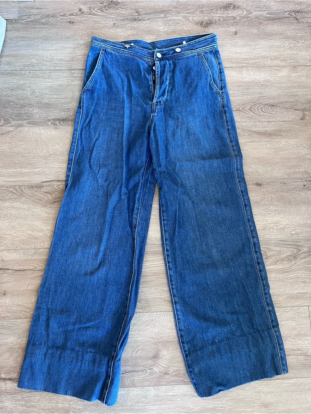 High rise Wide-Leg Jeans in Dark Blue size 4